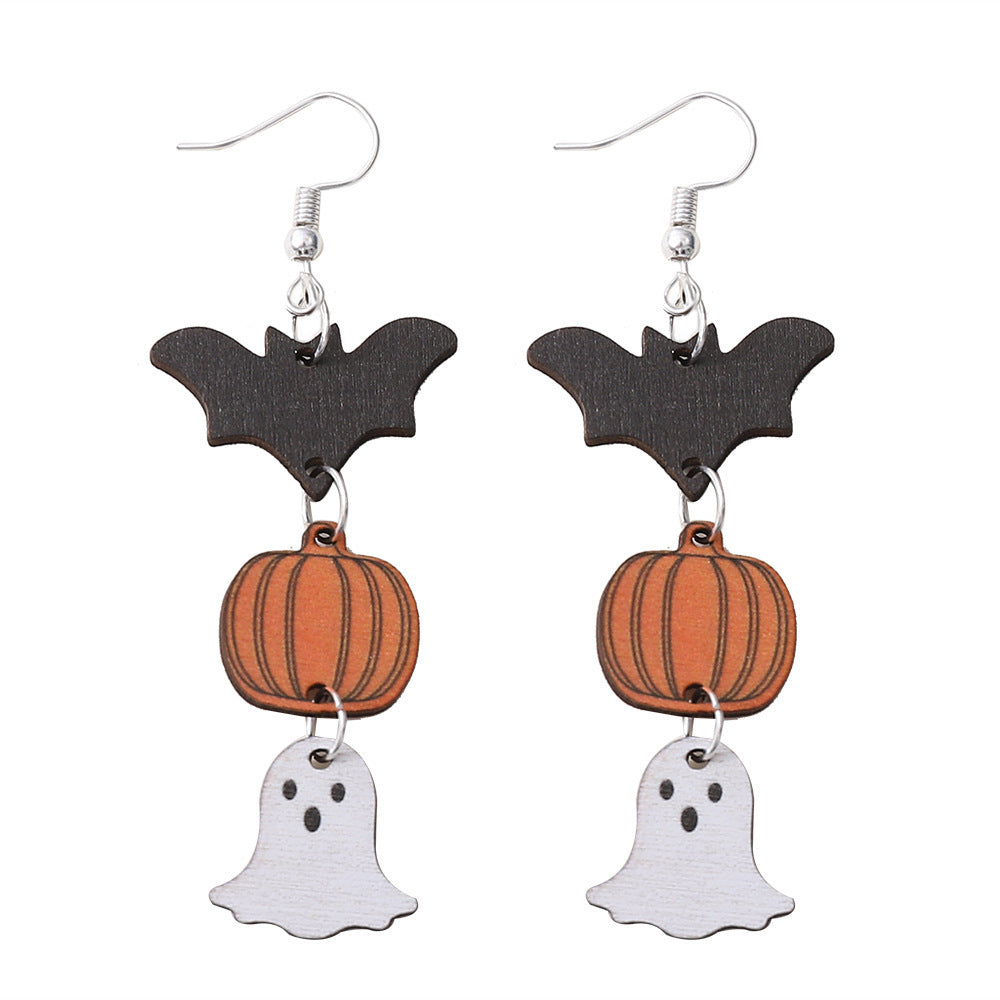 Women’s Halloween Earrings | Spooky Pumpkin & Bat Jewelry