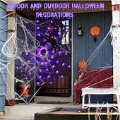 Halloween Spider Web LED Lights β Spooky Outdoor & Indoor Decoration