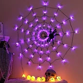 Halloween Spider Web LED Lights β Spooky Outdoor & Indoor Decoration