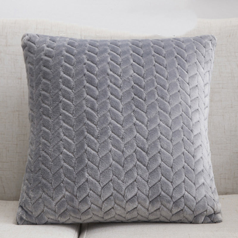 Modern Solid Flannel Sofa Cushion Case