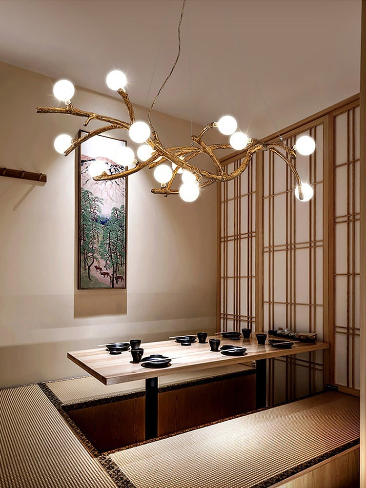 Zen Japanese Wabi-Sabi Tree Branch Chandelier