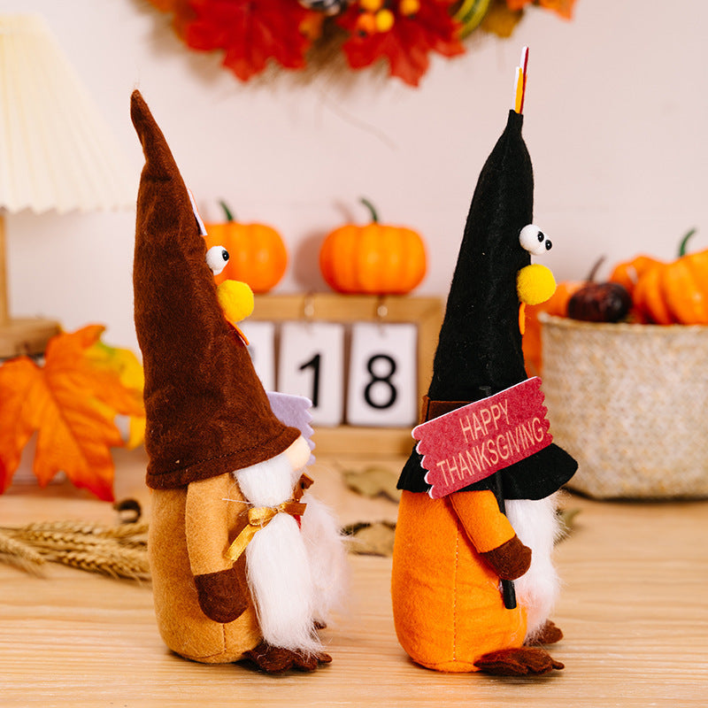 Thanksgiving Turkey Doll | Festive Home Decoration Ornament