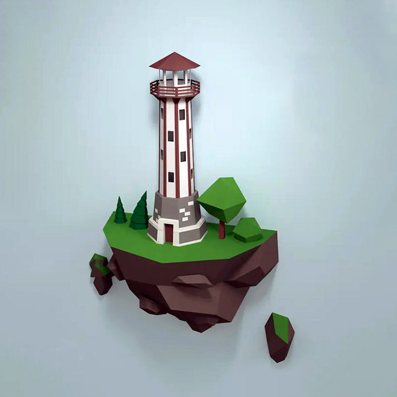 Large 3D Lighthouse Sculpture Model for Home Wall